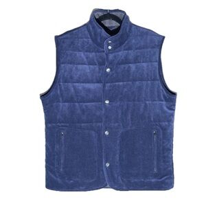 Vineyard Vines Corduroy Puffer Vest Nautical Navy Blue Primaloft $228 Mens Sz L